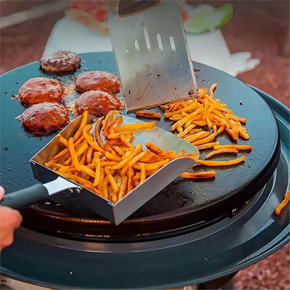 Stainless Steel Food Spatula BBQ Spatula Griddle Food Mover Multifunctional Food Shovel BBQ Tools Kitchen Accessories