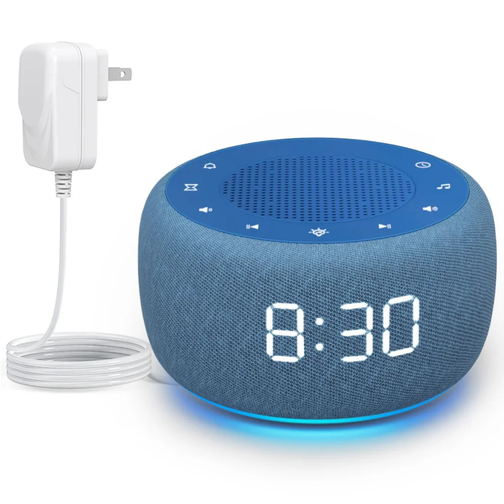 3 in 1 Digital Alarm Clock White Noise Machine Nightlight 18 Sounds Sleep Machine 5 Alarm Tones Snooze Desk Clock Sleep Timer