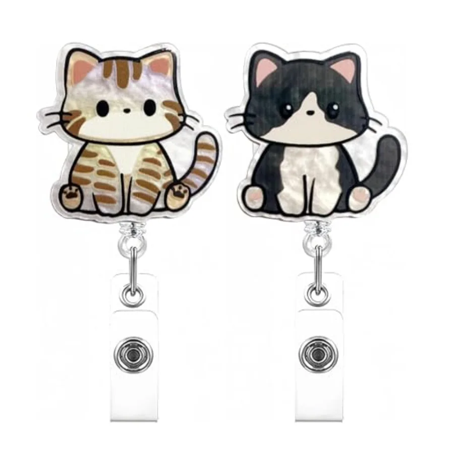 Cat Badge Reel Cute…