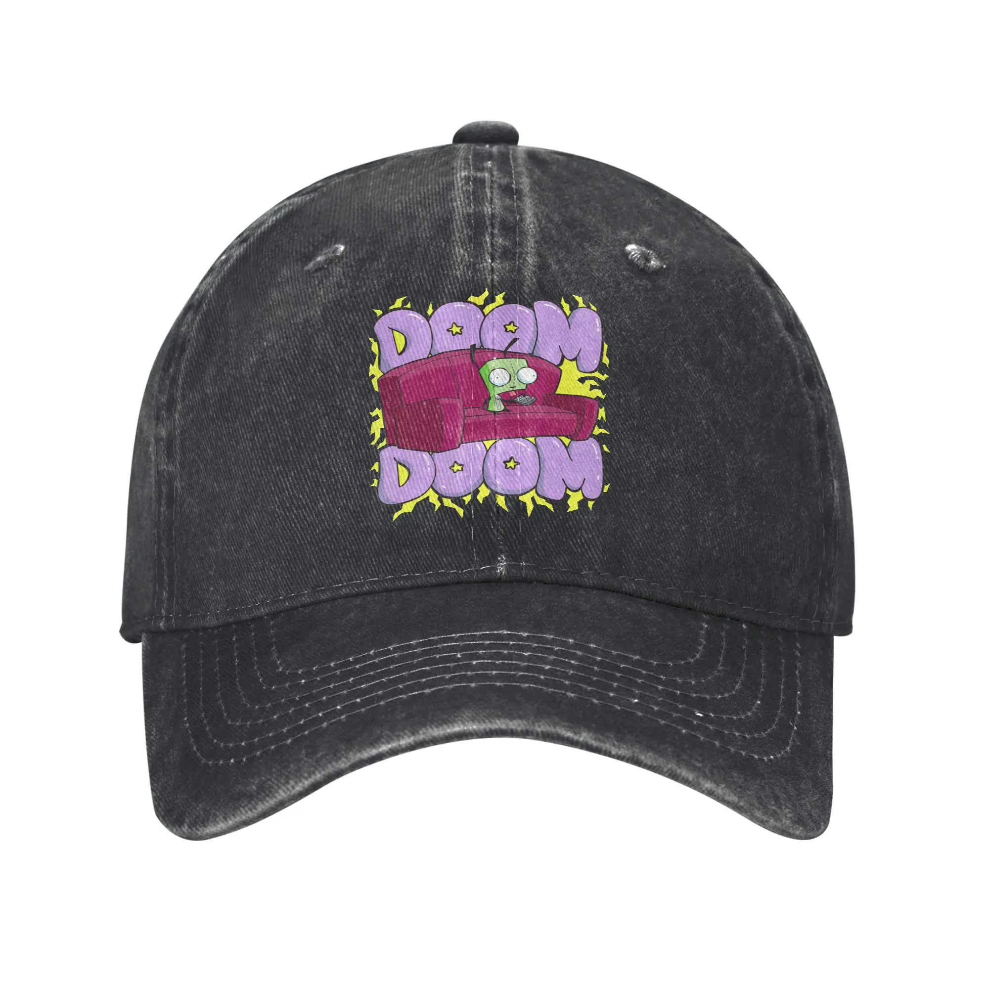 Invaders Zim Doom Doom Gir Baseball Cap Vintage Distressed Washed  Snapback Cap Men Women Summer Adjustable Fit Hats Cap