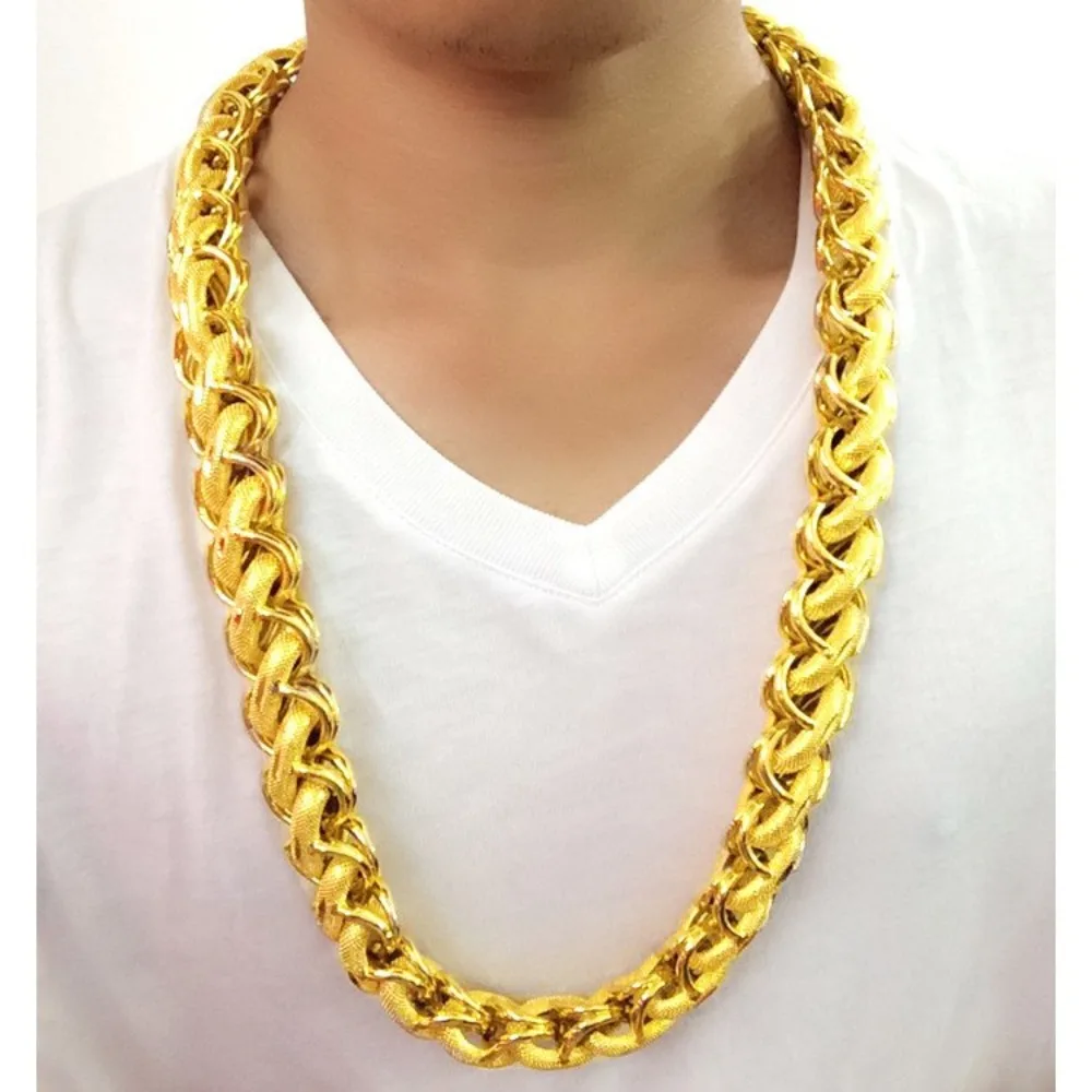 Domineering men Fu character Thai necklace men simple Thai chain 9999gold