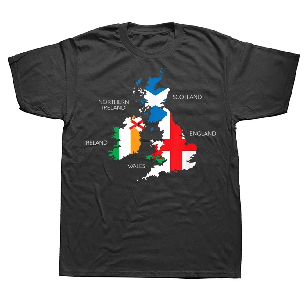 British Ireland Scotland Wales England Map T Shirts Graphic Cotton Streetwear Short Sleeve Birthday Gifts Summer T-shirt Men