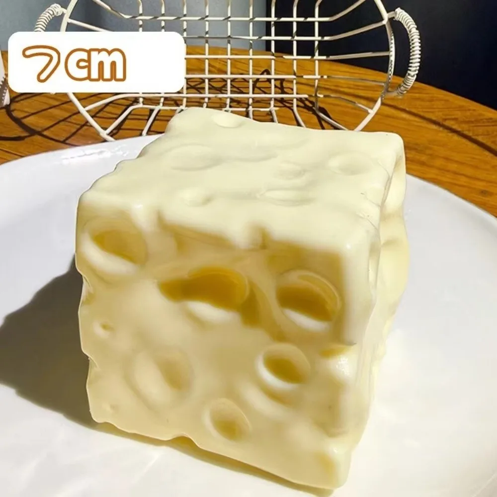 Shapeable Cheese Pinch Squishy Texture Non-Bounce Jumbo Cheese Cube Stress Ball Anti-Stress Cheese Squeeze Fidget