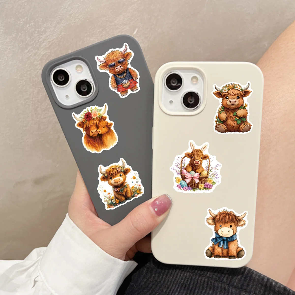 50Pcs Cute Yak Stickers Cartoon Image Animal MEME Daily Decorative Luggage Phone Case Hand Account Waterproof Sticker