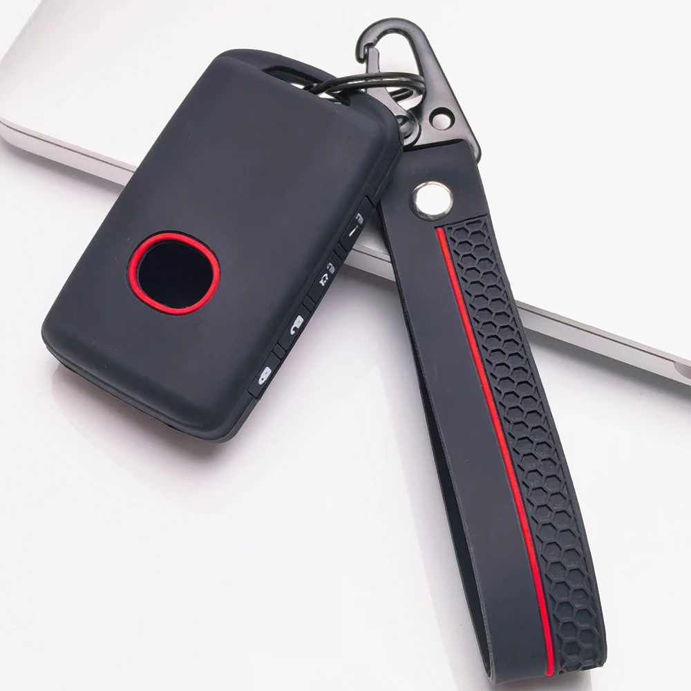 Silicone Car Key Fob Cover For Mazda 3 6 CX 30 CX 5 CX 9 CX 50 CX 70 CX 90 MX 5 Miata with swivel clip Shock Absorbing