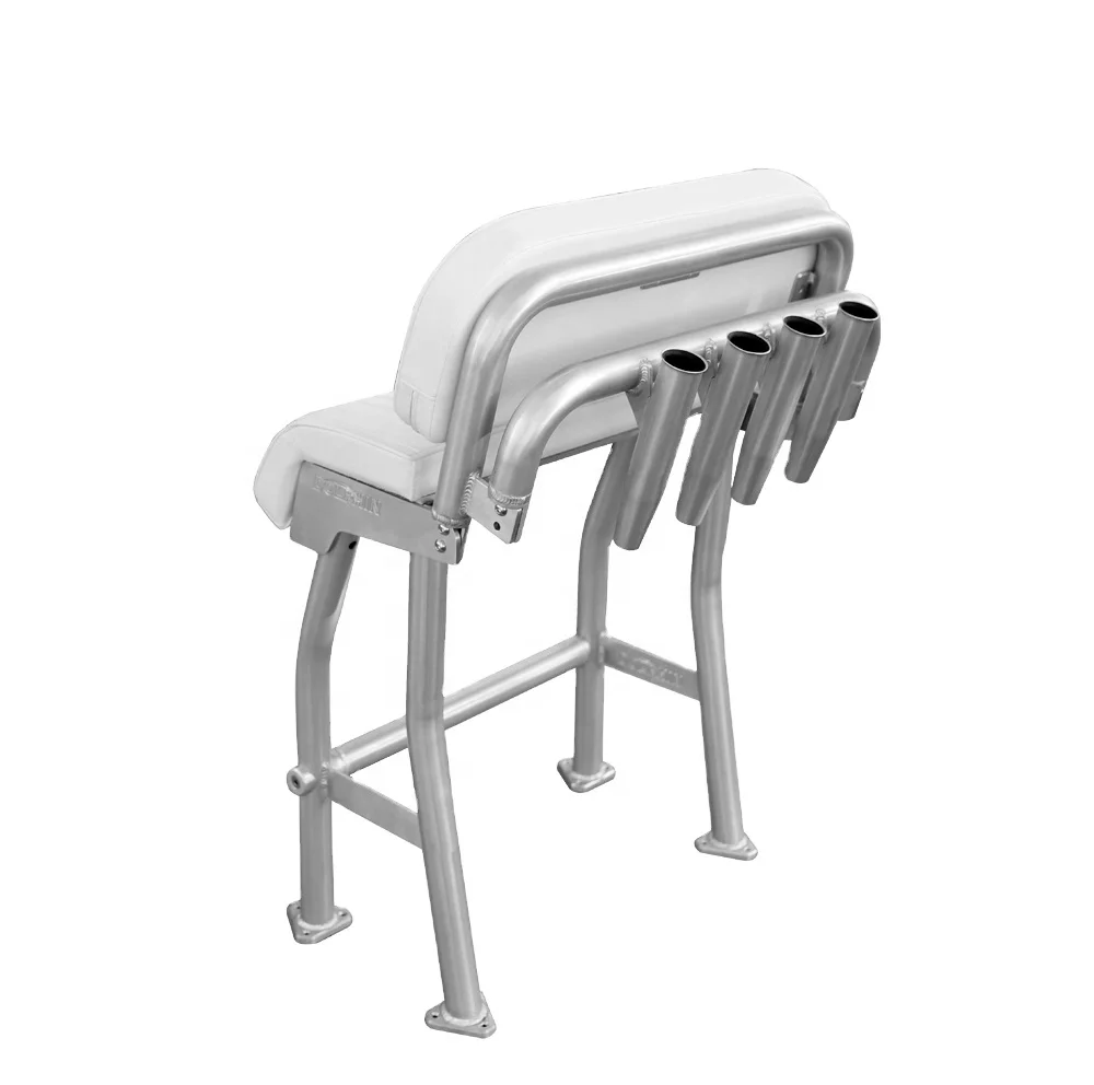 Dolphin Pro2 Marine Boat Seat Leaning Post With Back Rest and Fishing Rod Holders