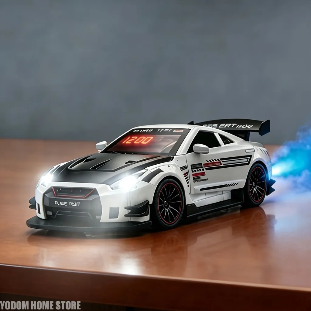 Rechargeable LED Supercar Alarm Clock 1PC - Remote Control Engine Sound Exhaust Light Bedroom Decor