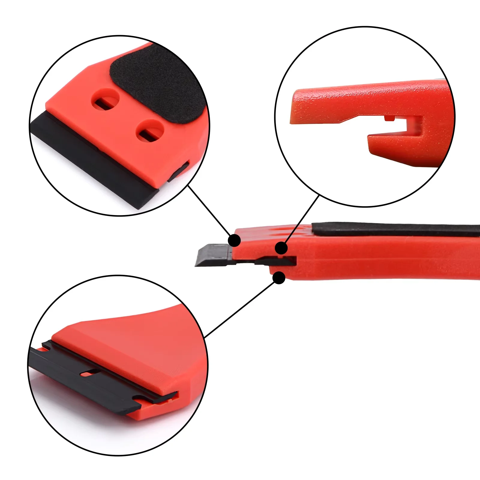 EHDIS Carbon Fiber Scraper Tool Razor Scraper With Plastic Blades Cleaning Scraper Remover For Floor Stove Car Window Glass - view 4