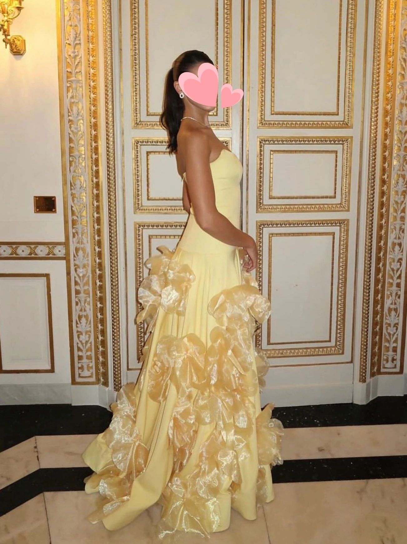 

Oisslec Dress Elegant Vintage Sweet Yellow Flowers A-Line Princess Customize Formal Occasion Prom Dress Evening Party Gowns