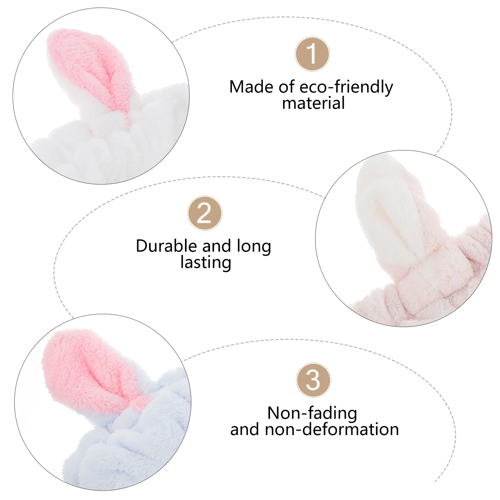 

Rabbit Ears Hair Accessories Elastic Non Shedding Bunny Ear Headband for Washing Face Shower Spa Facial Headbands Hair