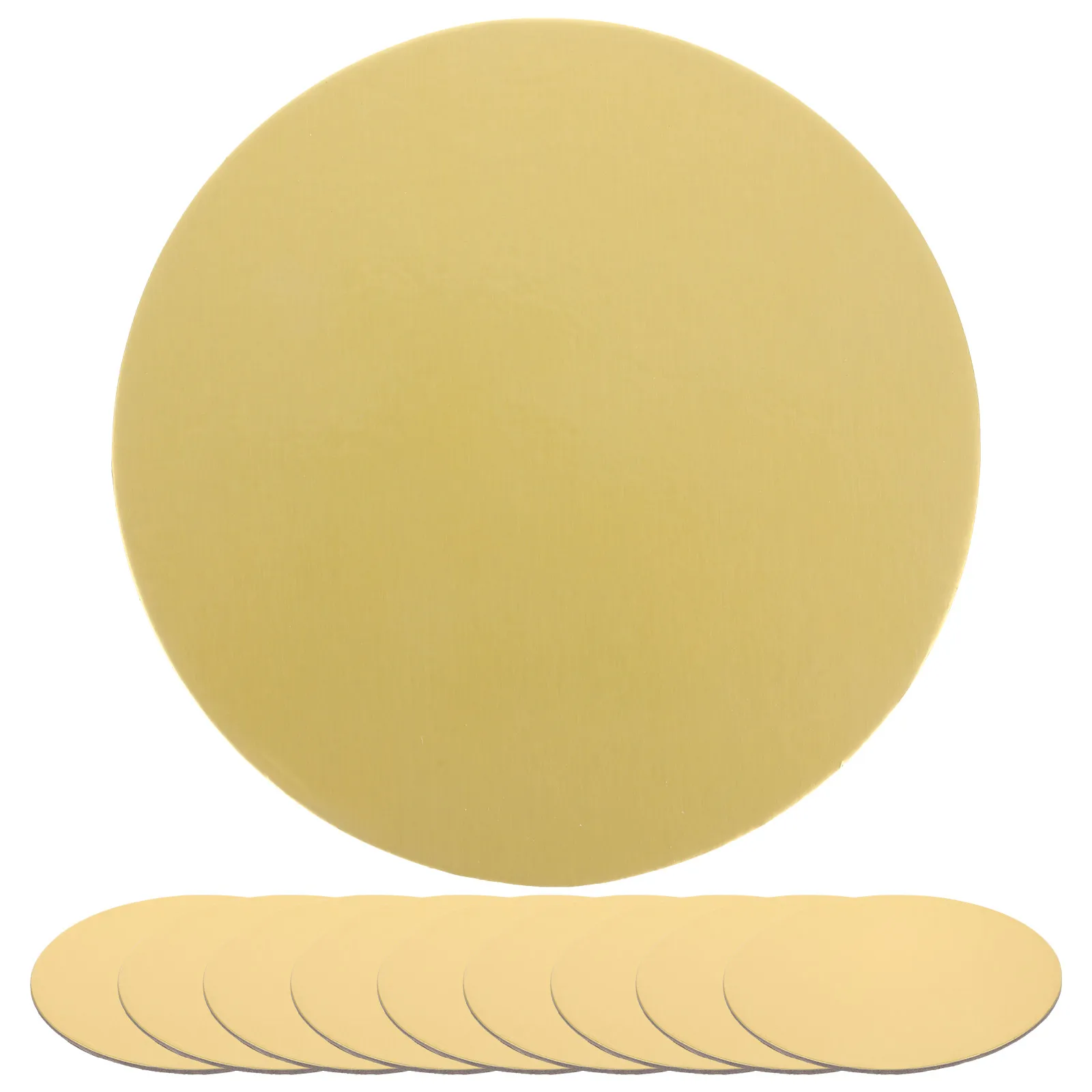

10pcs Thick Round Gold Cake Boards 3mm Thickened Paper Mat for Cupcakes Mousse Display Bases Dessert Party Trays
