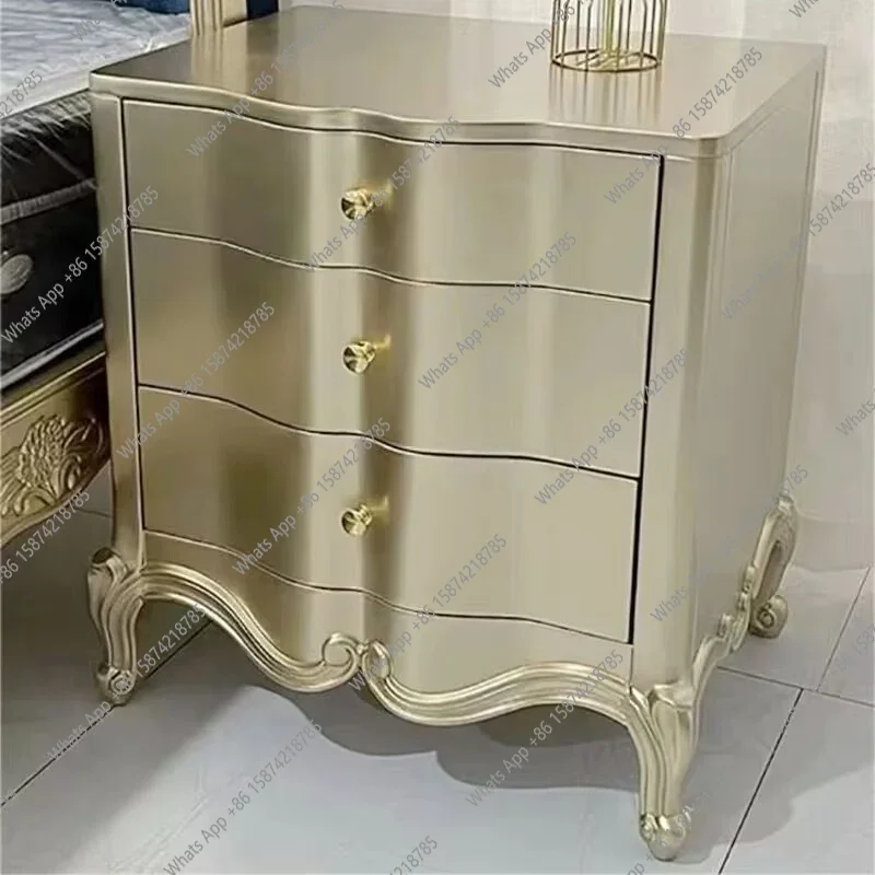 WX American Light Luxury Bedside Table Modern Simple Bedroom Drawer Storage Cabinet French High-end Sofa Storage