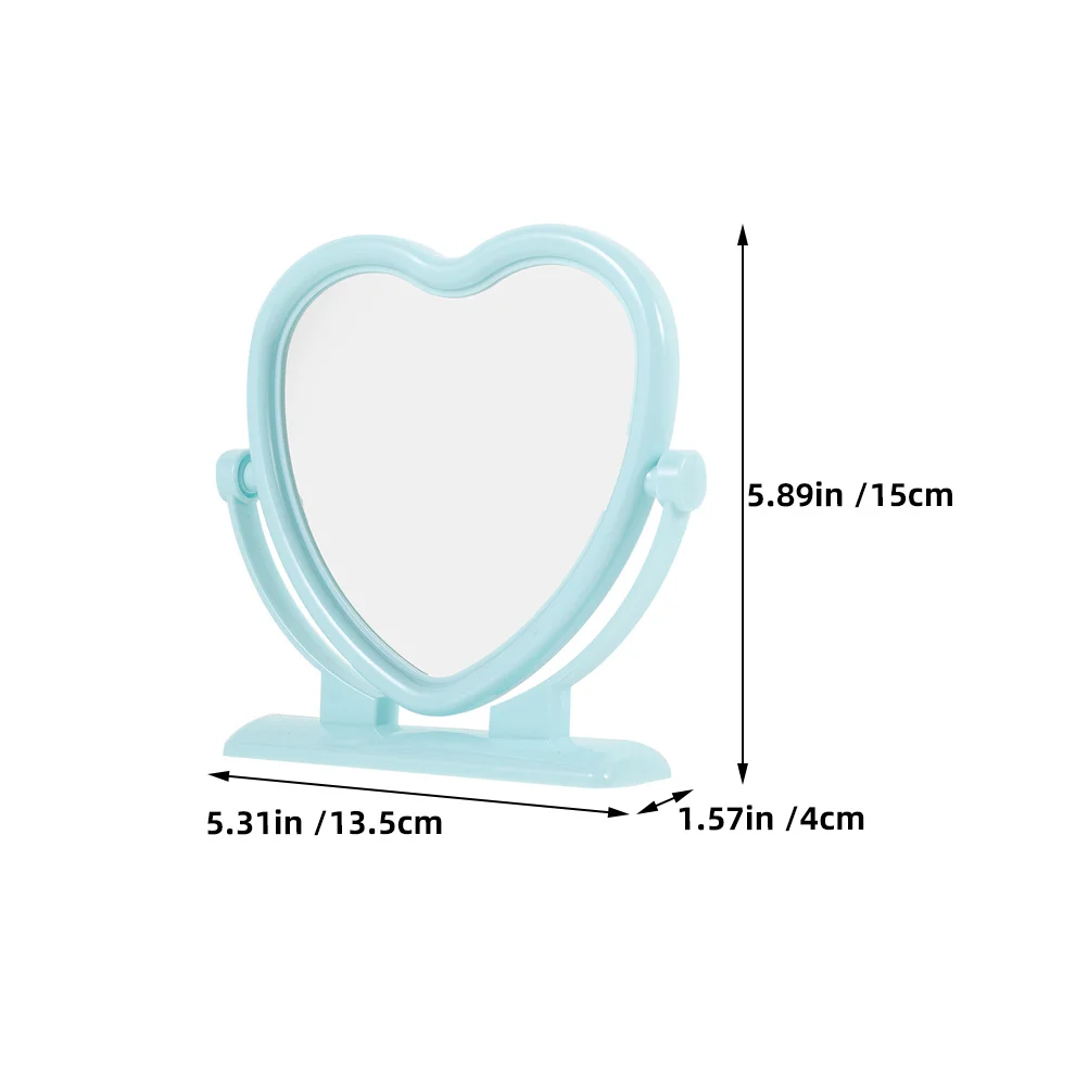 2 Stück doppelseitiger herzförmiger Make-up-Spiegel, eleganter tragbarer Kosmetik-Desktop-Spiegel für Schreibtisch-Arbeitsplatte