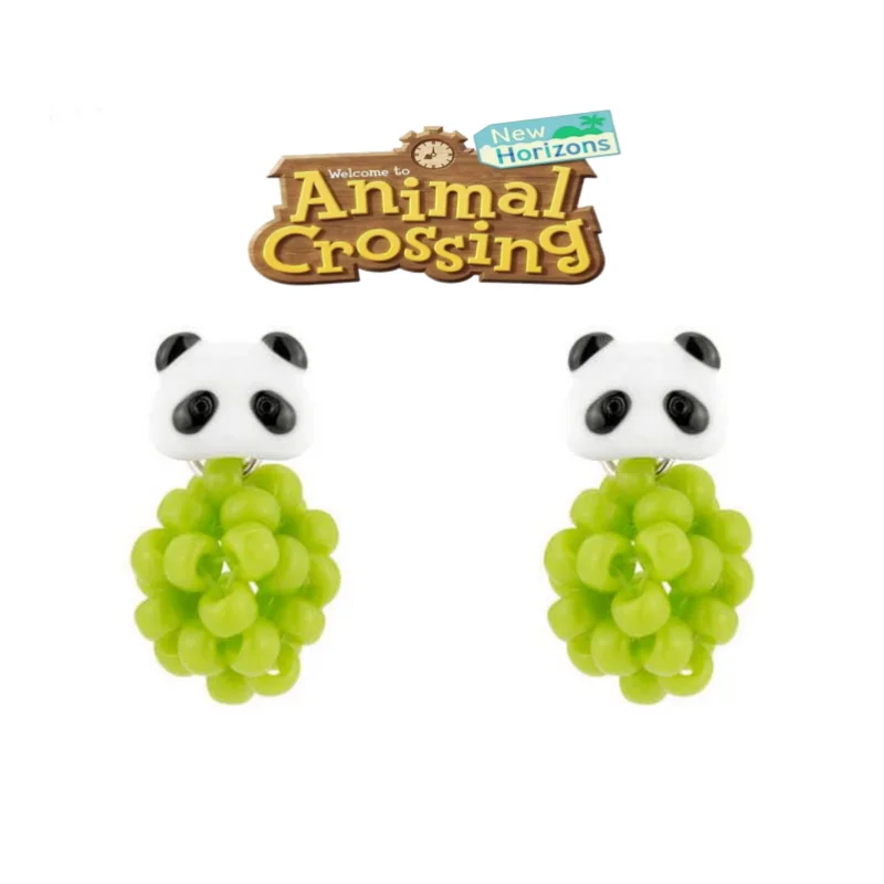 

New Animal Crossing: New Horizons Game Peripheral Panda Earring Jewelry Ring Trendy and Fashionable Cute Accessories Gifts