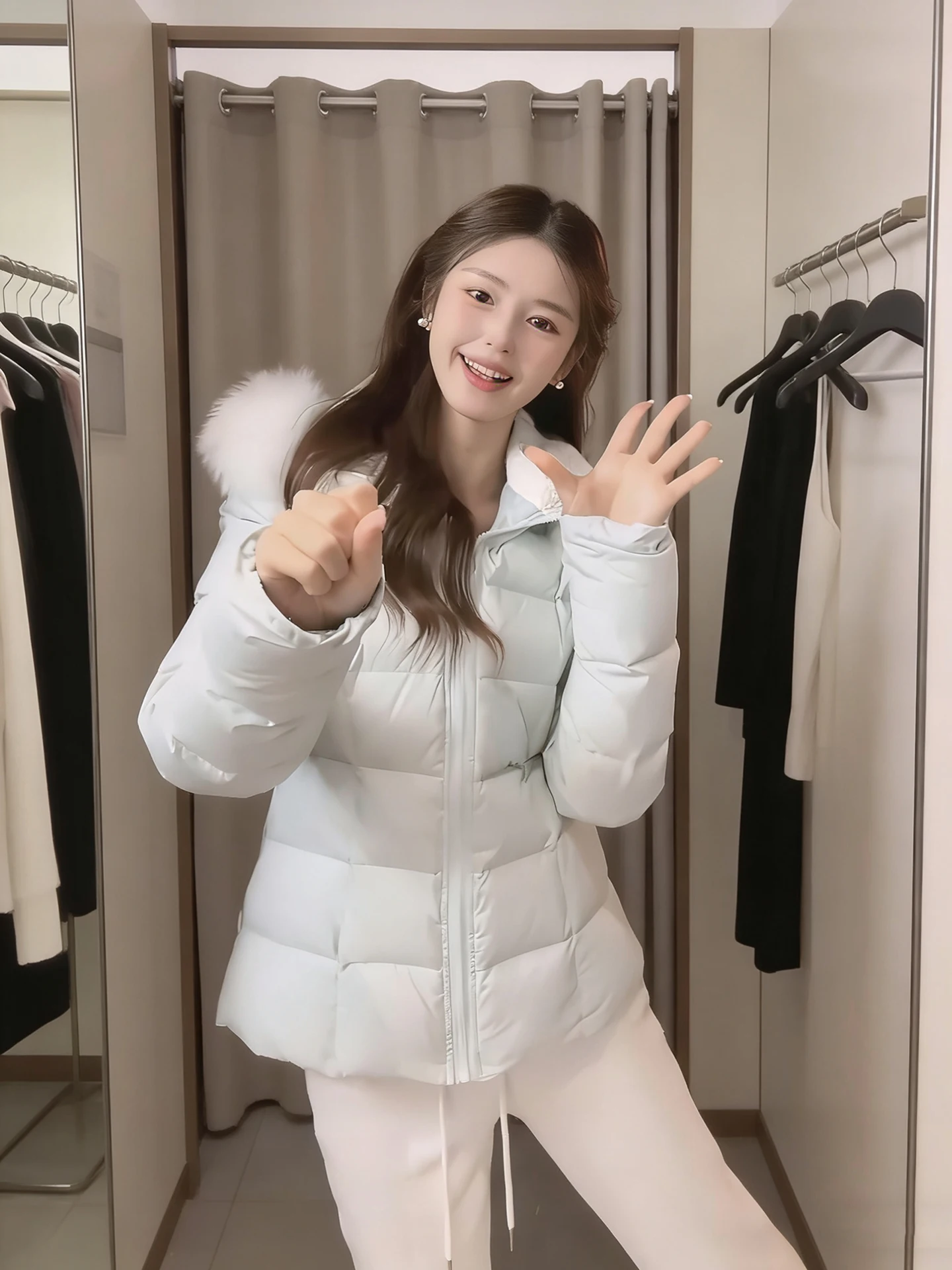 

Корейская утепленная хлопковая куртка-пуховик для женщин, зимнее пальто с капюшоном и меховым воротником, приталенное, теплое, синее, с регулировкой талии, верхняя одежда