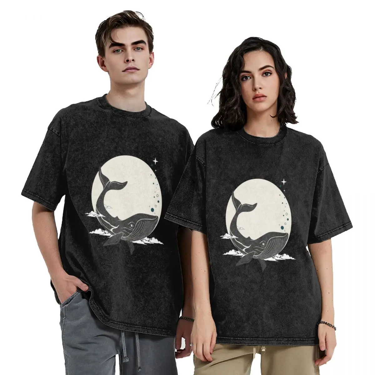 

Moon whale space whale sea creature T-Shirt oversized graphic tee clothes customizeds mens designer clothes