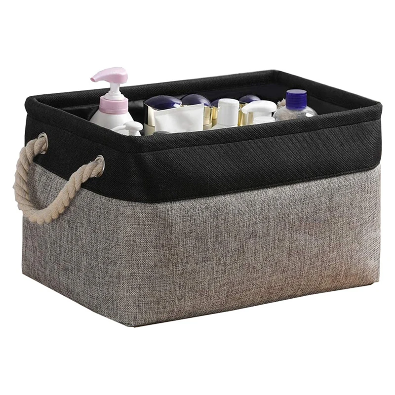 ตะกร้าผ้าเก็บของเล่นพร้อมที่จับสำหรับจัดระเบียบบ้านตะกร้าเก็บของตะกร้าผ้าพับ