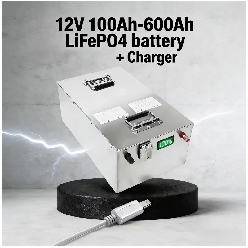 

Аккумулятор LiFePO4 высокой емкости 12 В, 100 Ач/200 Ач/300 Ач/600 Ач, готовый к солнечной батарее 1–2 кВт, сверхмощный аккумулятор для автофургонов, кемпинга и бездорожья