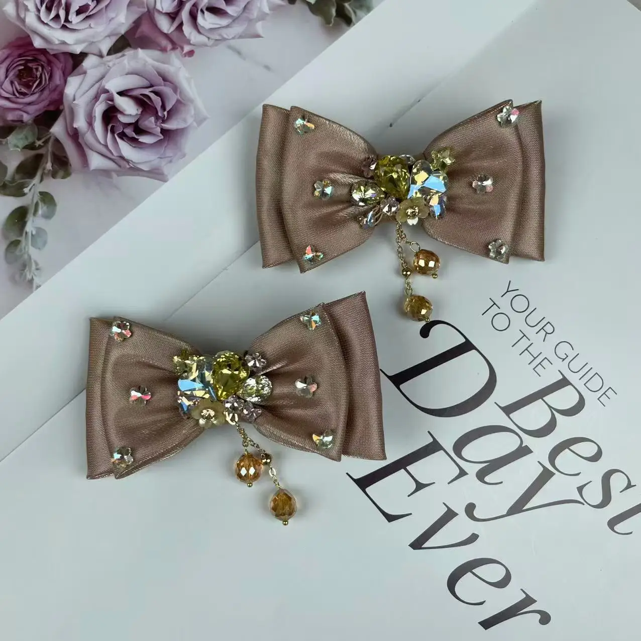 

Высококачественный двухслойный аксессуар для волос с бантиком в корейском стиле, элегантный, милый, милый, изысканная заколка для волос, зажим «утконос», пара зажимов