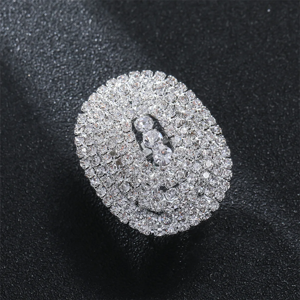 Luxury Sliver Crystal Rings for women Big Hollow Women Wedding Band Cubic Zirconia Statement Rings for women Jewelry