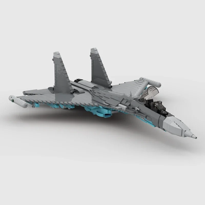 Moc Building Bricks Military Weapon Model SU-35 Fighter Jet Technology Modular Blocks Gifts Toys For Children DIY Sets Assembly