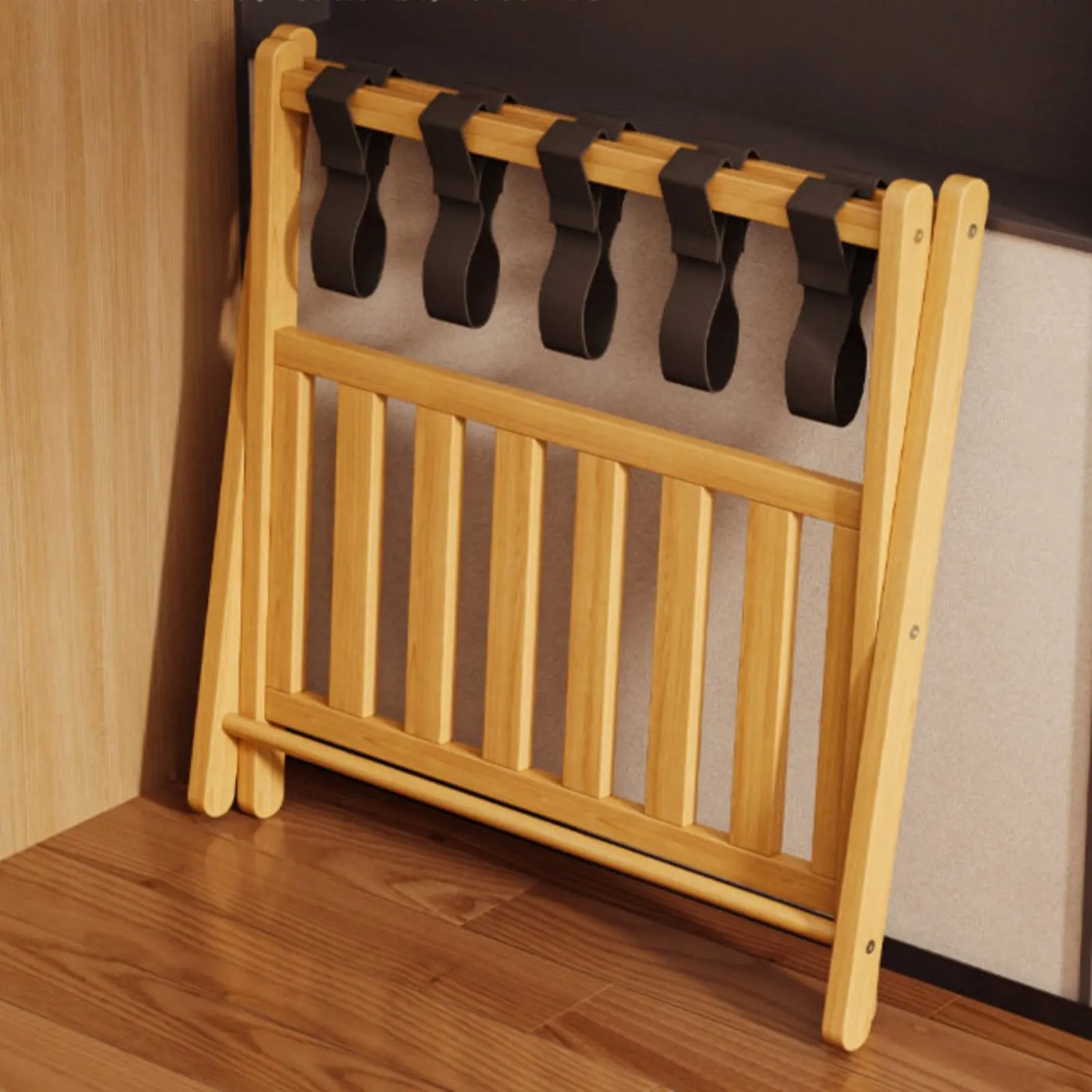

Luggage Rack with Shelf Foldable Double Tier Luggage Rack Home Storage X-Shaped Frame for Travelers