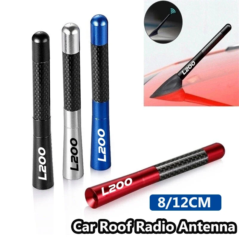 8/12CM Carbon Fiber Radio Aerial for Mitsubishi L200 Logo ASX Pajero Lancer Montero Car Roof Enhanced Signal Antenna Outlander