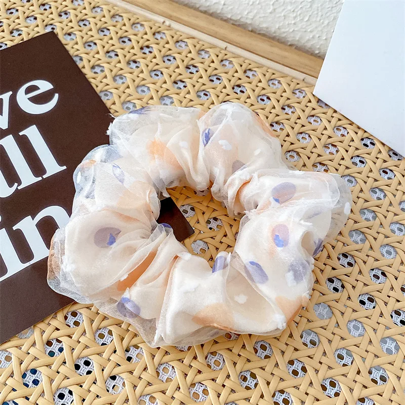 Frischer Stil, florale Plissee-Haarbänder, hohe Elastizität, modische Haargummis, geeignet für Pferdeschwanz, vielseitige Haar-Accessoires – Detail 10