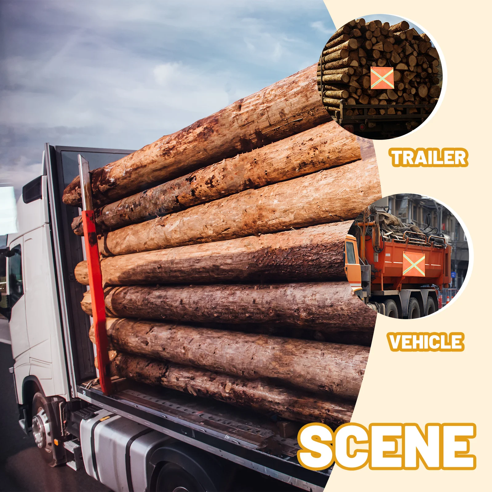 

Car Truck Reflective Night Safety Signal Durable Pvc Warning Flag For Vehicles Trailers Windproof Waterproof Traffic Safety