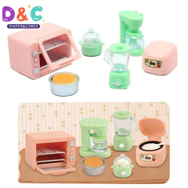 

1Set 1:12 Dollhouse Miniature Rice Cooker Microwave Oven Juicer Egg Steamer Kitchen Supplies Model Decor Toy Doll House Accessor