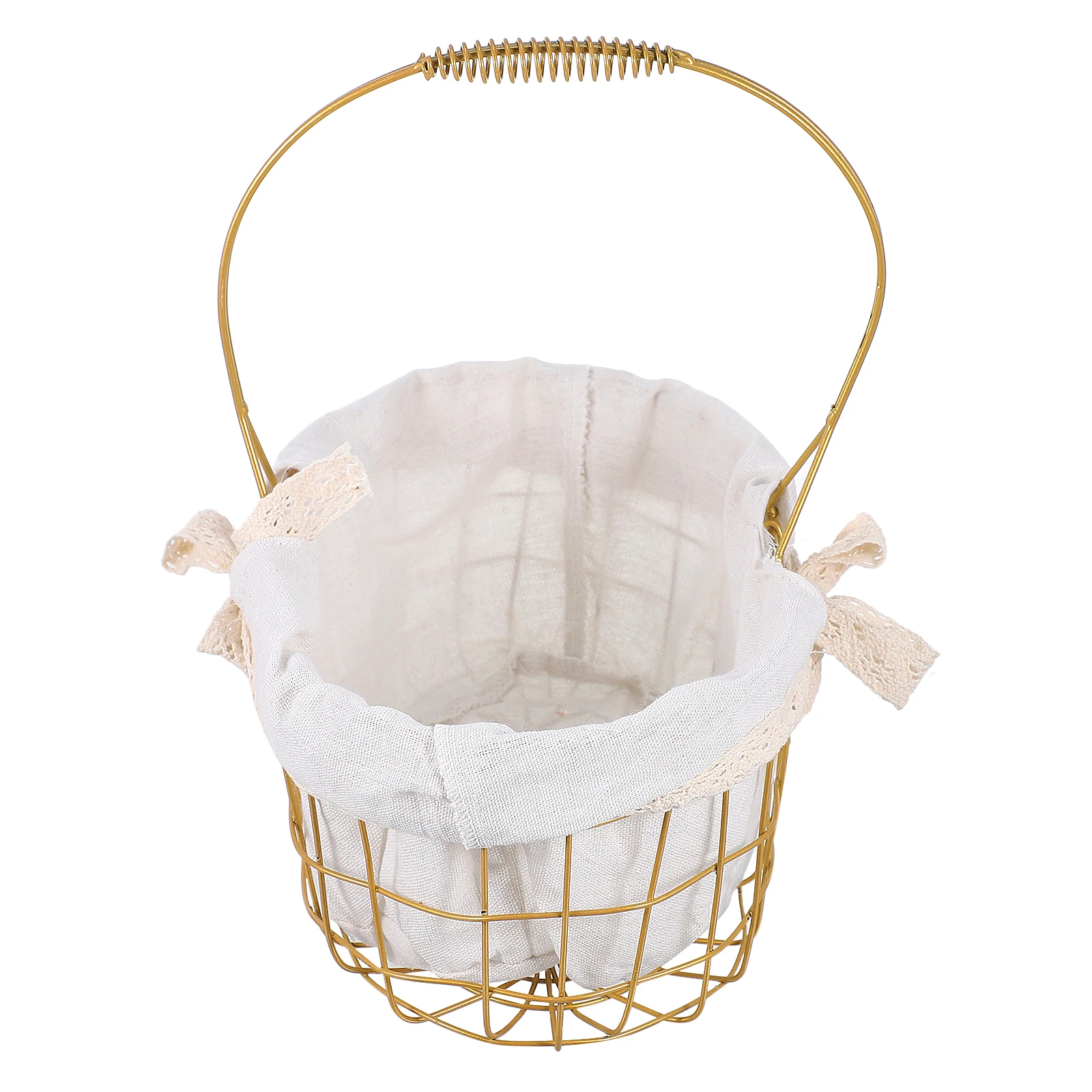 

Iron Storage Basket Wrought Metal Flower Portable Cloth Hand-woven Baskets Multipurpose Safe Premium Material Environmentally