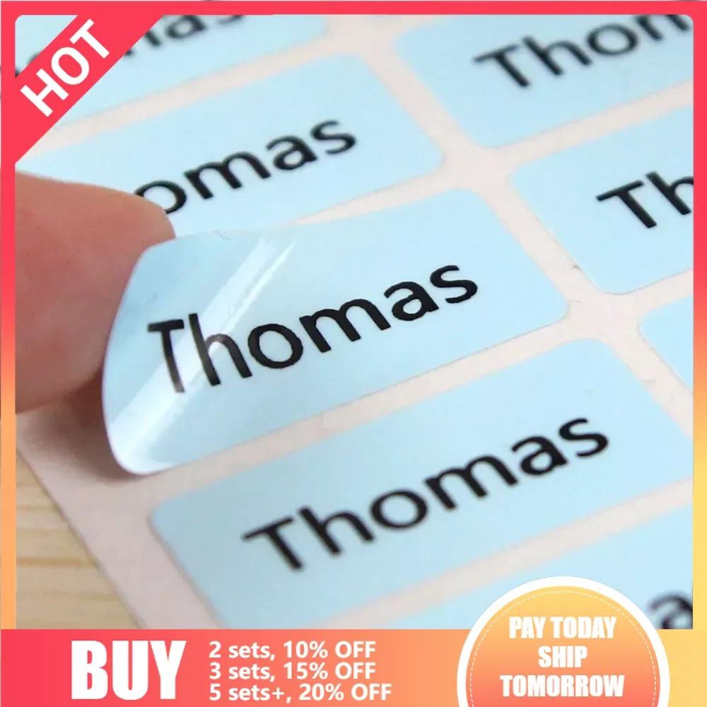 60Pcs Shading Name Stickers Personalized Labels Tags Water Proof Decals Business Labels Children School Stationery Stickers