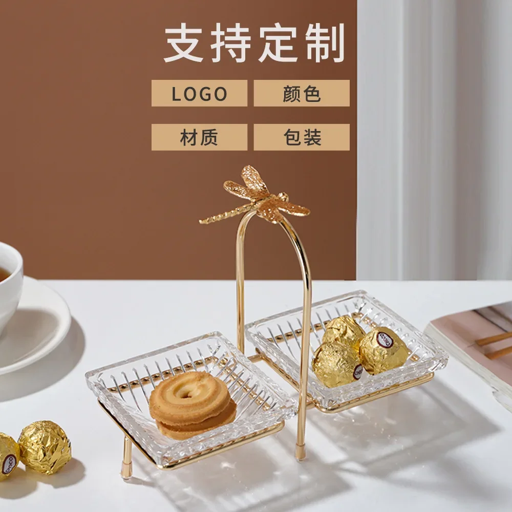 Wedding European luxury dessert display stand Fruit plate Afternoon tea Dried fruit plate Household tea several snacks