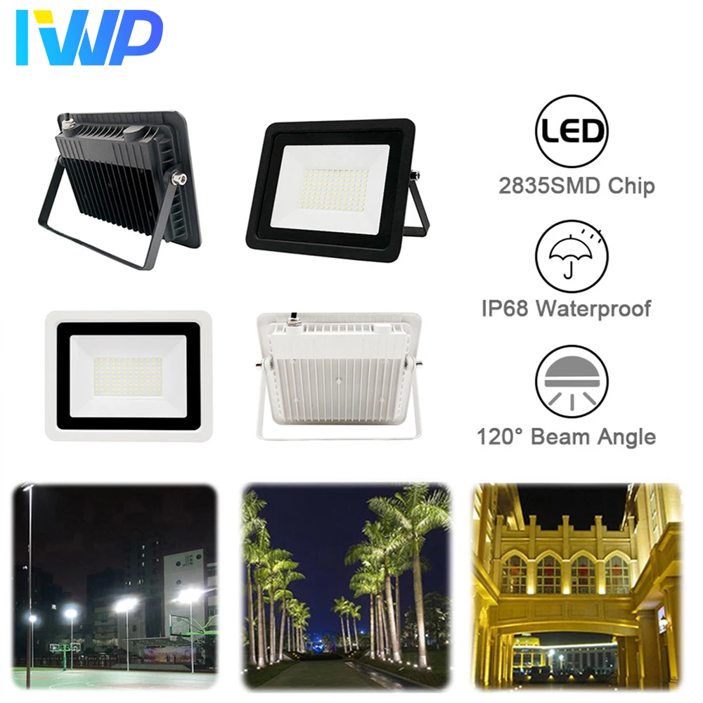 High Brightness LED Flood Light AC220V 50W 100W Outdoor IP68 Waterproot Reflector Spotlight Foco Floodlight Projector Flood Lamp