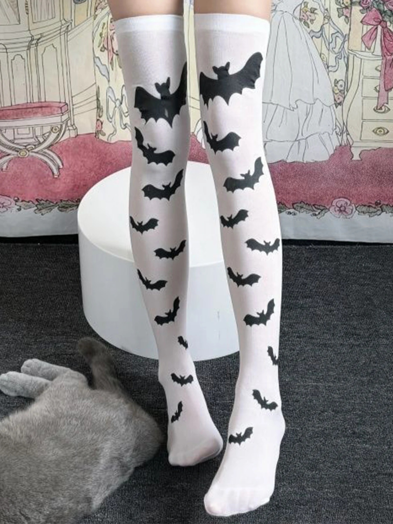 Personality ladies bat socks halloween cos socks masquerade prom stockings