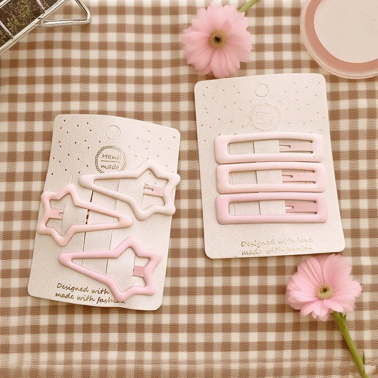 

Pink Ombre Hair Clips 3PCS Cute Barrettes Hollow Star Design for Women Girls Fashion Hair Accessories Gift Idea