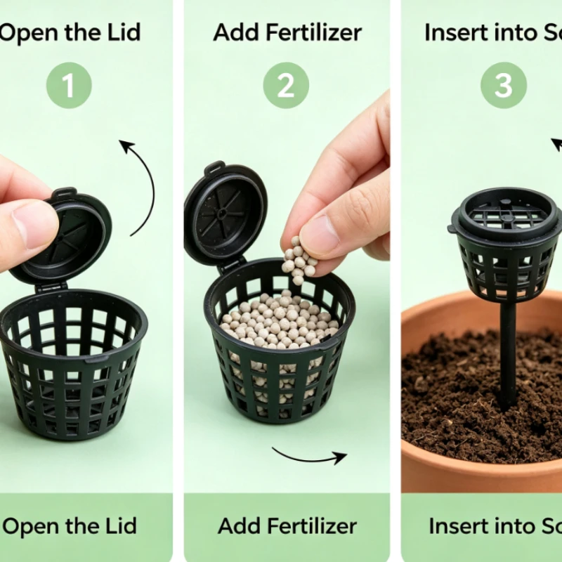 Fertilizer Box Slow Release Fertilizer Container Quantitative Fertilizing Tool Garden Supplies Tool Box Bucket Shovel Gear50PCS