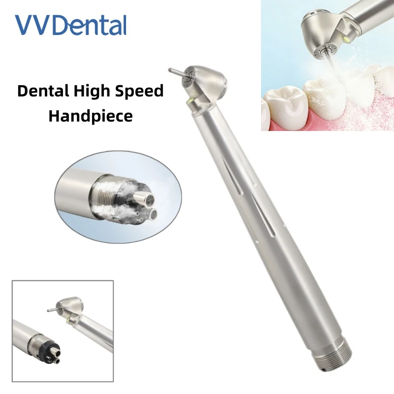 

VV Dental 45 ° LED High Speed Handpiece Four-Point Water Spraying Stainless Steel Handle E-generator Integrated