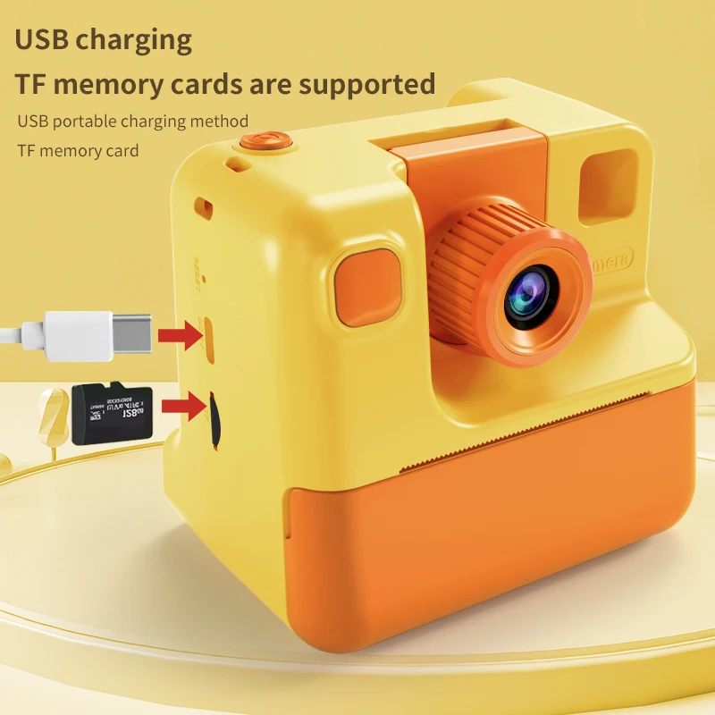 1080P HD Digital Instant Camera 2.0 Screen Kids Photo Instant Printing Camera Video Recorder Boys Girls Children Birthday Gifts