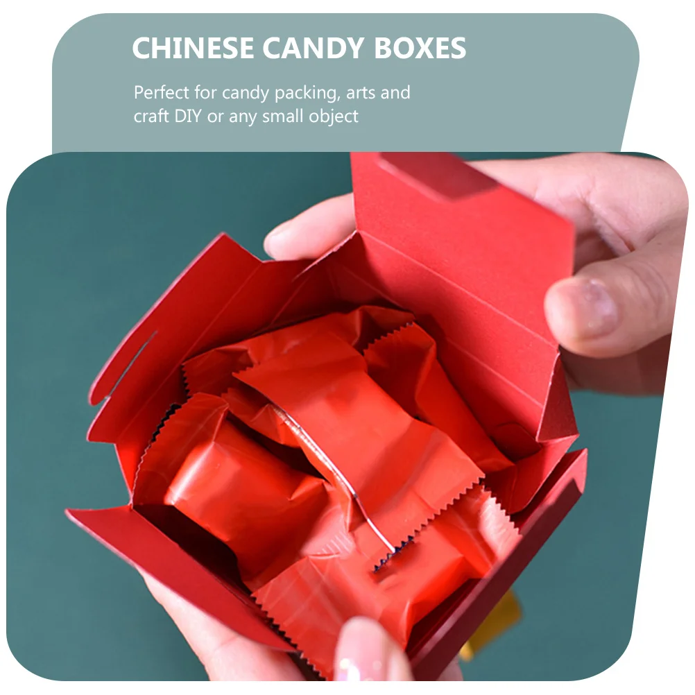 

6Pcs Wedding Candy Paper Boxes Chinese Candy Box Party Gift Boxes for Celebration and Anniversary Box