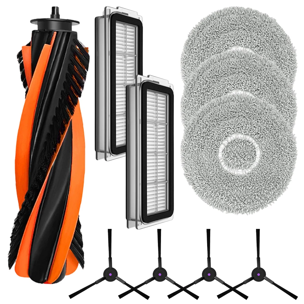 Para Cecotec Para Conga X70 Conjunto de peças de aspirador de pó robótico (1 escova principal, 4 escovas laterais, 2 filtros, 3 esfregões)