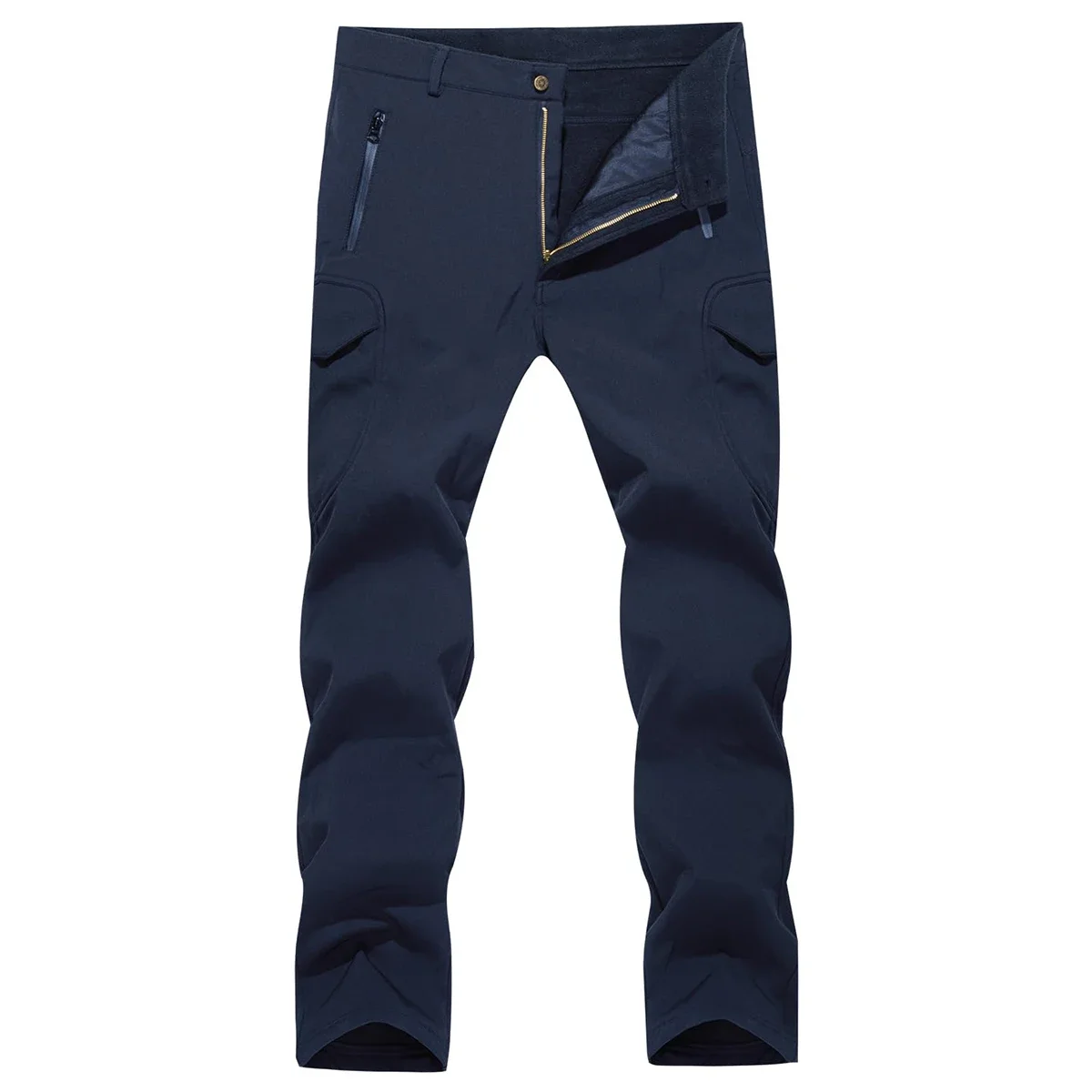 TACVASEN Winter Men's Soft-shell Work Pants Waterproof Fleece Lining Multiple Pockets Camping Hiking Outdoors Trousers