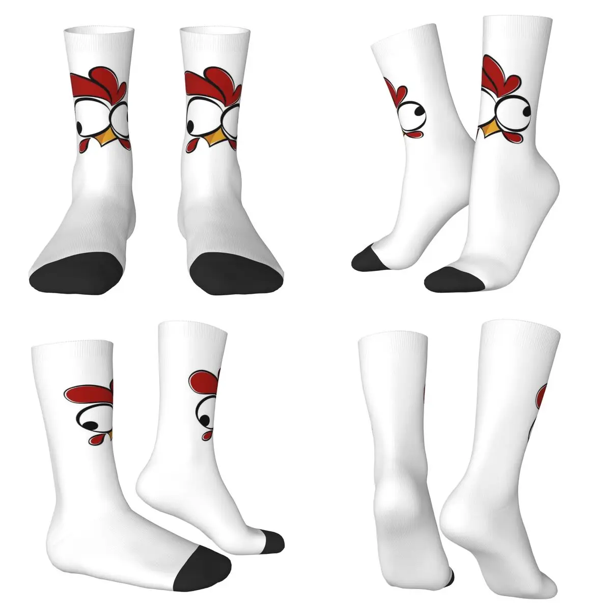 

Носки с забавным цыпленком и абстрактным узором, мягкие чулки в стиле Харадзюку, всесезонные длинные носки, аксессуары для мужчин и женщин, подарок на день рождения