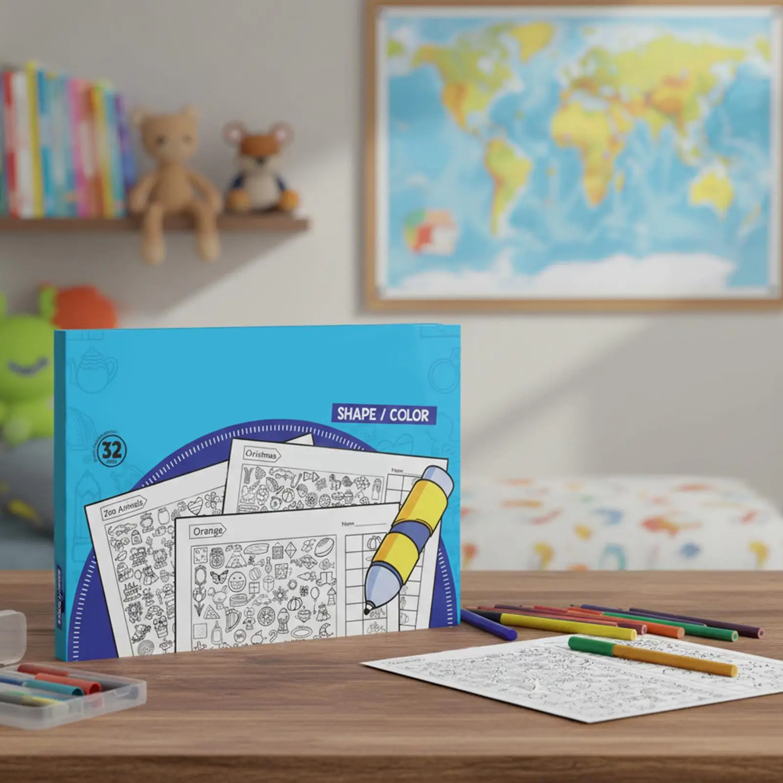 كتاب أنشطة ما قبل المدرسة مع ألعاب مطابقة ألغاز تعليمية وتلوين لعبة تعلم صديقة للسفر للأطفال 3-5، المنزل والمدرسة #3