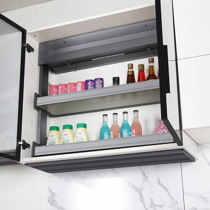 Multifunctional Kitchen Cabinet Accessories Storage Basket Wire Basket Intelligent Kitchen Storage Rack Pull-out Steel Tableware