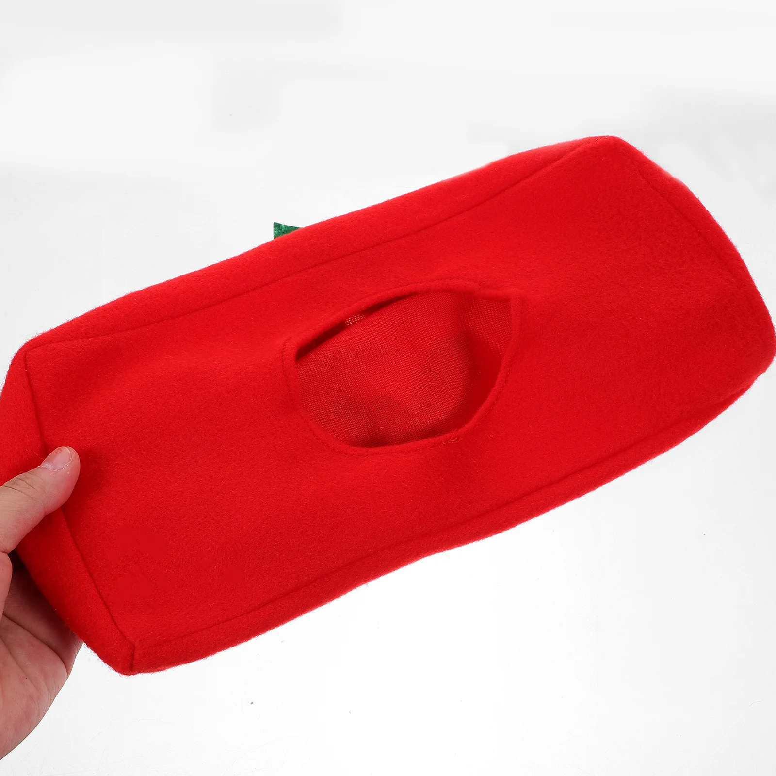 

2 pcs Christmas Style Fabric Folding Napkin Containers Red Practical Tissue Boxes For Office Home Holiday Decorative Towel