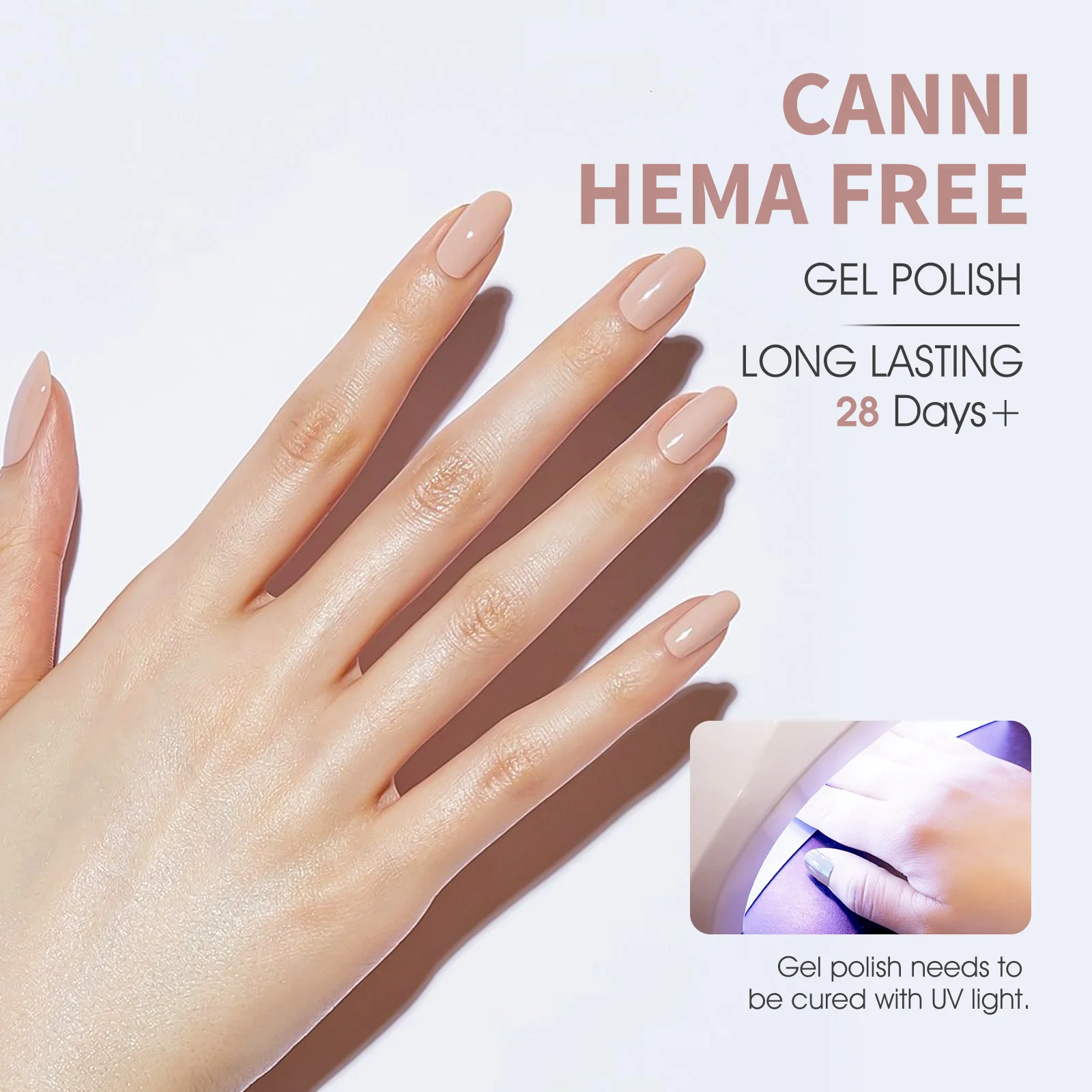 9ml*6 Stück CANNI TPO-FREIES Nagel-Gel-Lack-Set Nude Pink Farbe Soak-Off UV LED Gel Semi-Permanent Langanhaltende Maniküre DIY Gel-Set – Detail 6
