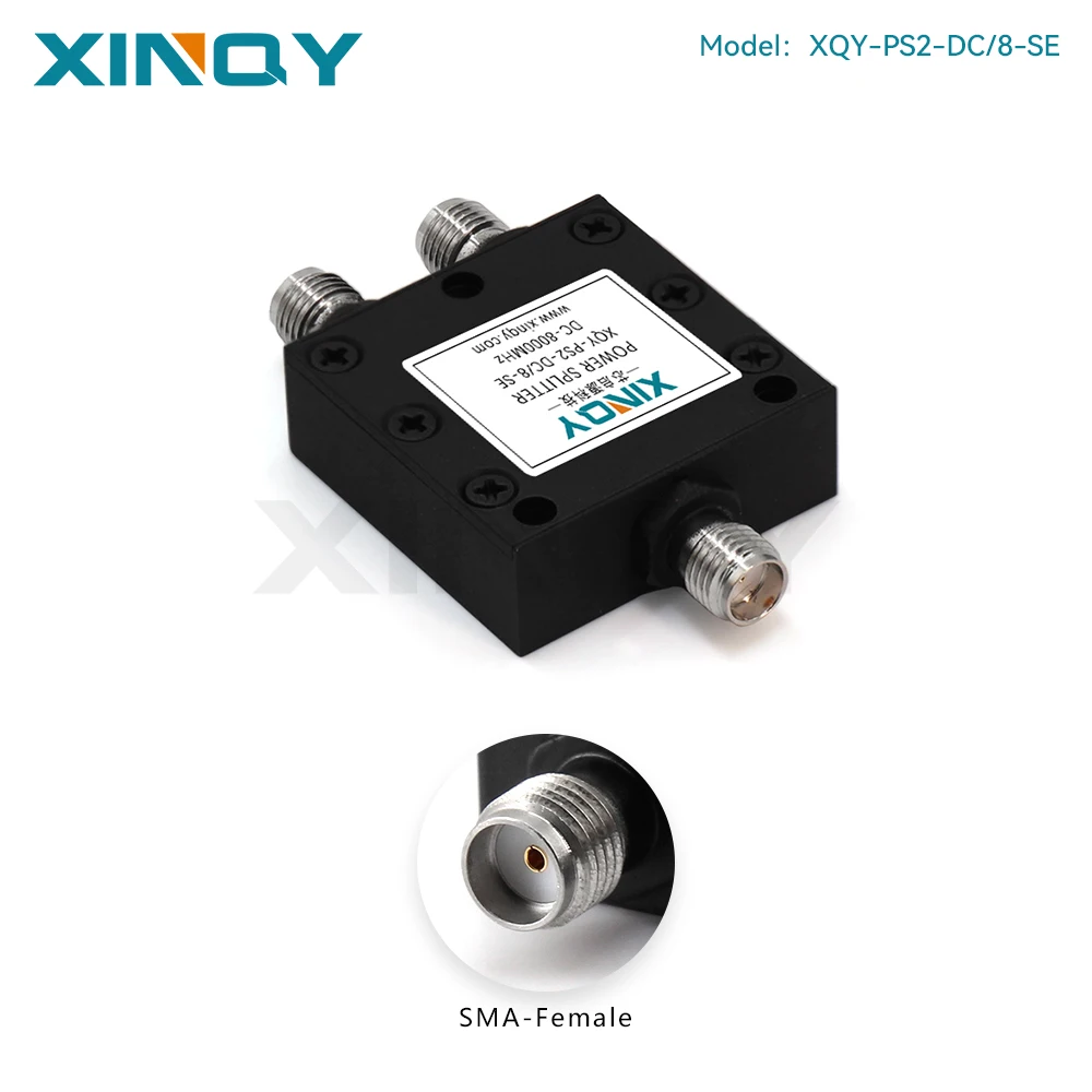 Xinqy Rf Resistive Power Divider Dc-8G One-To-Two Sma Clock Line Power Test Distributor