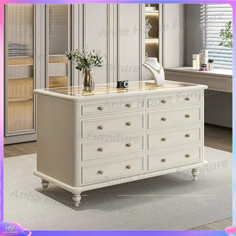 Luxury Cream Style Island Display Cabinet French Walk In Closet Jewelry Storage Chest High End Bedroom Nakajima Showcase