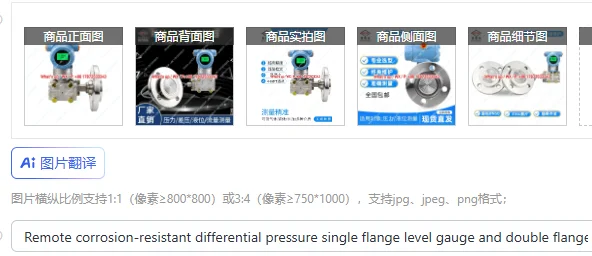 Remote corrosion-resistant differential pressure single flange level gauge and double flange pressure transmitter